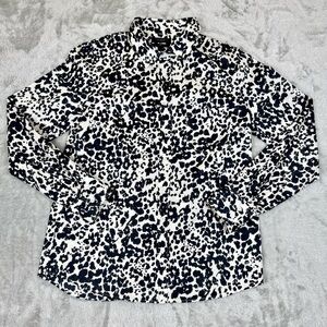 J. Crew Boy Shirt Button Up Long Sleeves Animal Print Lightweight Cotton Size 6